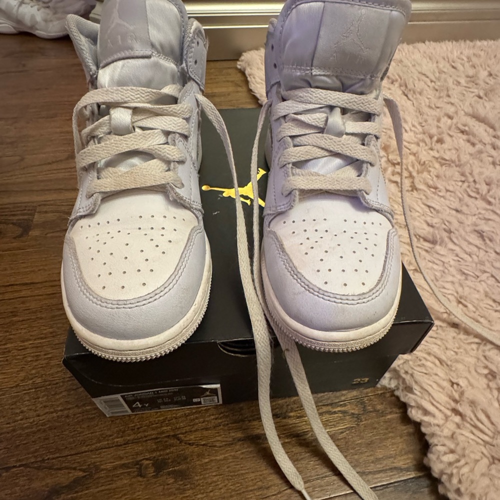 Jordan Kids White and Blue Sneakers